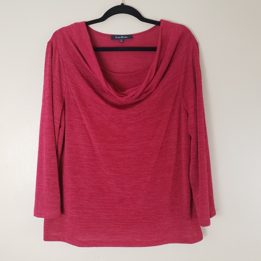 Evan Picone Cowl Neck Blouse Top Size XL G14